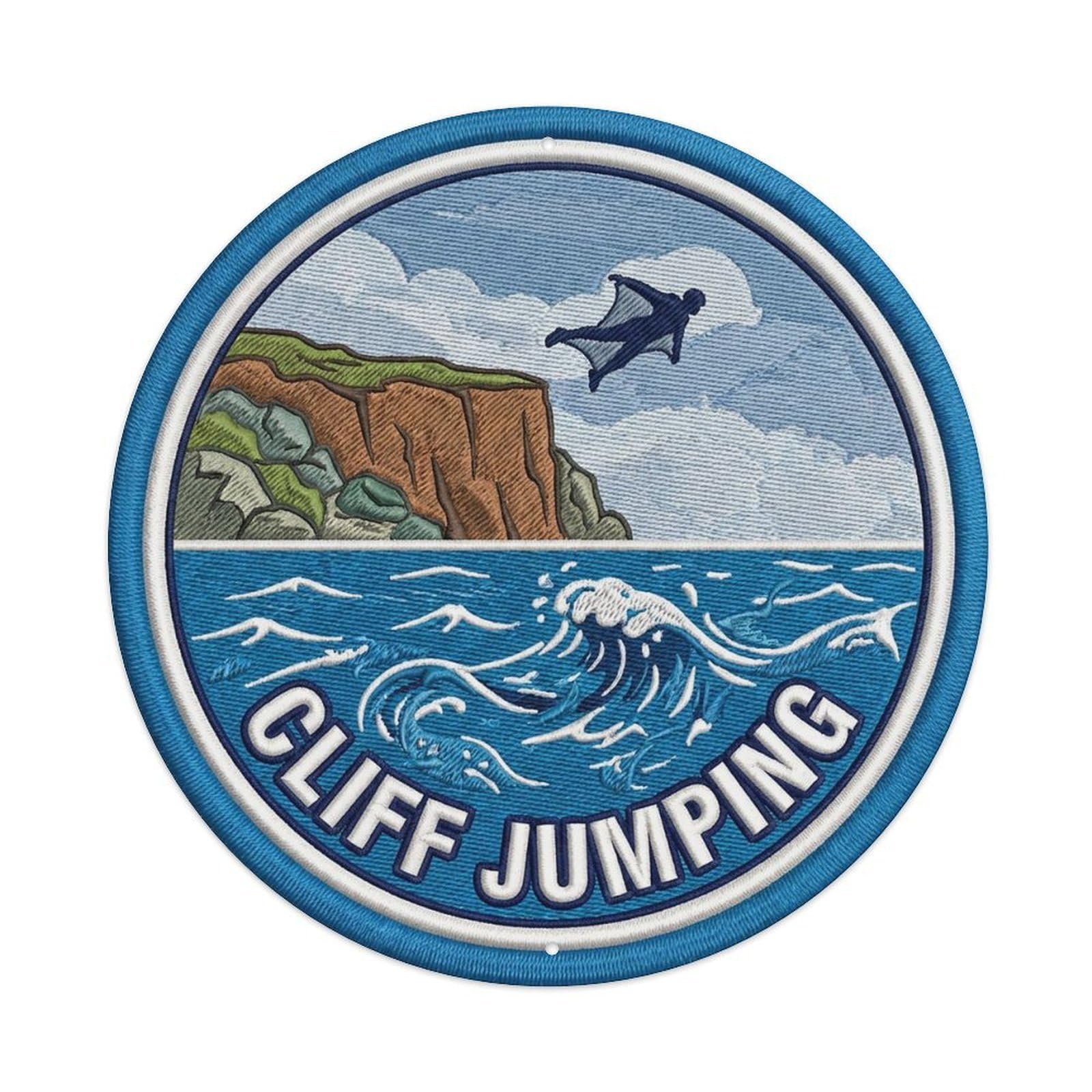Vintage Cliff Jumping Extreme Sports Vintage Metal Tin Sign Plaque Wall Decor for Cafe, Club Bar, Office, Garden Metal Poster 8x8Inch