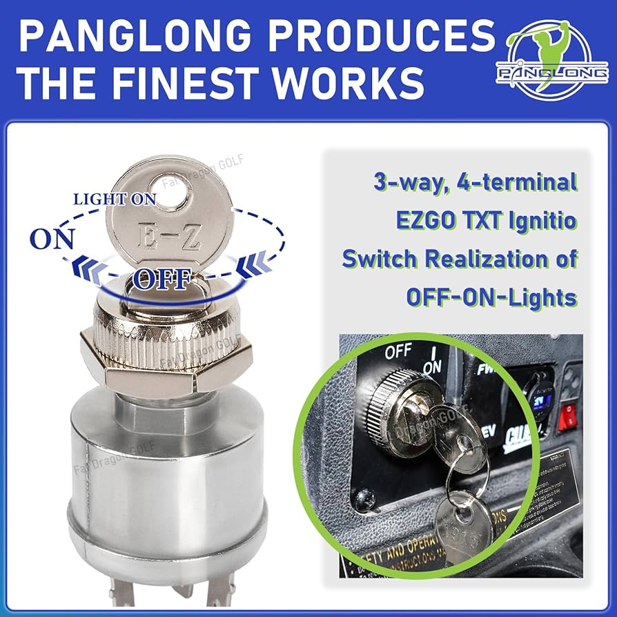 さいとす EZGO TXT Ignition Switch, Starter Switch Key Fits Golf Cart