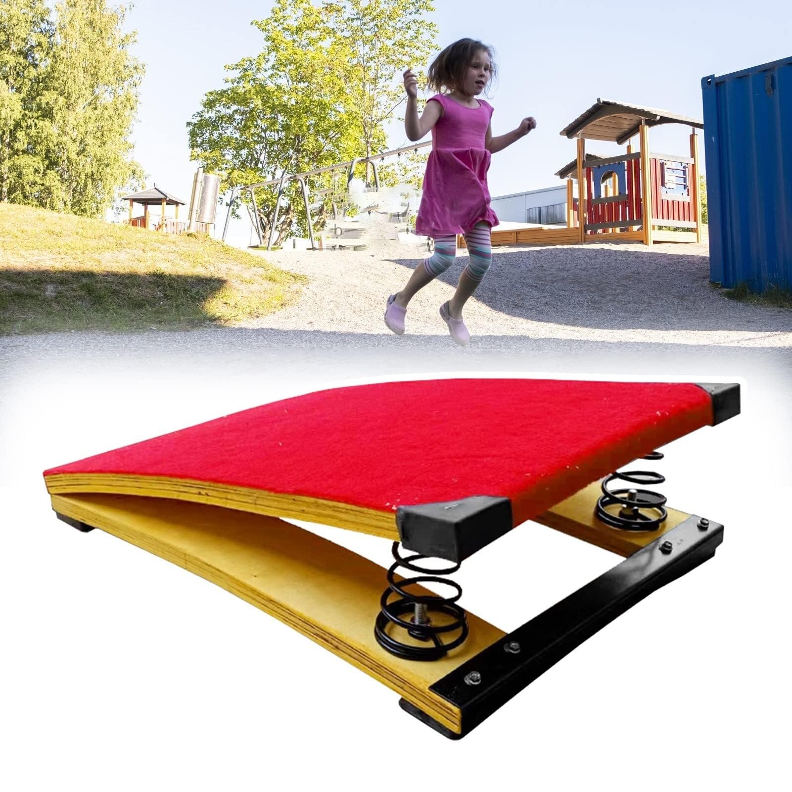 Trampolina gimnastyczna dla małych dzieci - sprzęt do skakania drewna do domu, pokoju gier, szkolnego klubu sportowego.