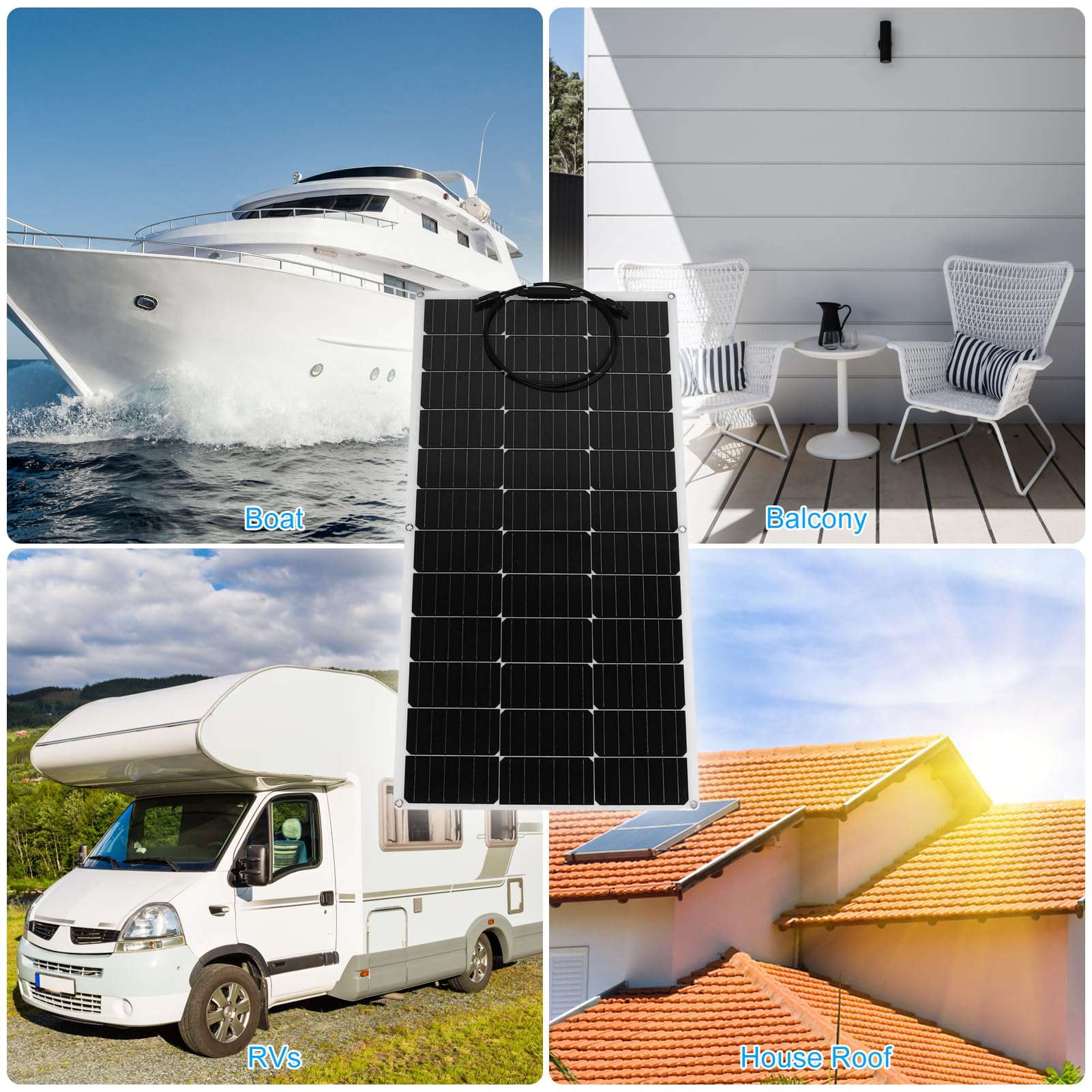 Panel Solar Flexible de 100 W y 18 V, Kit Solar Flexible