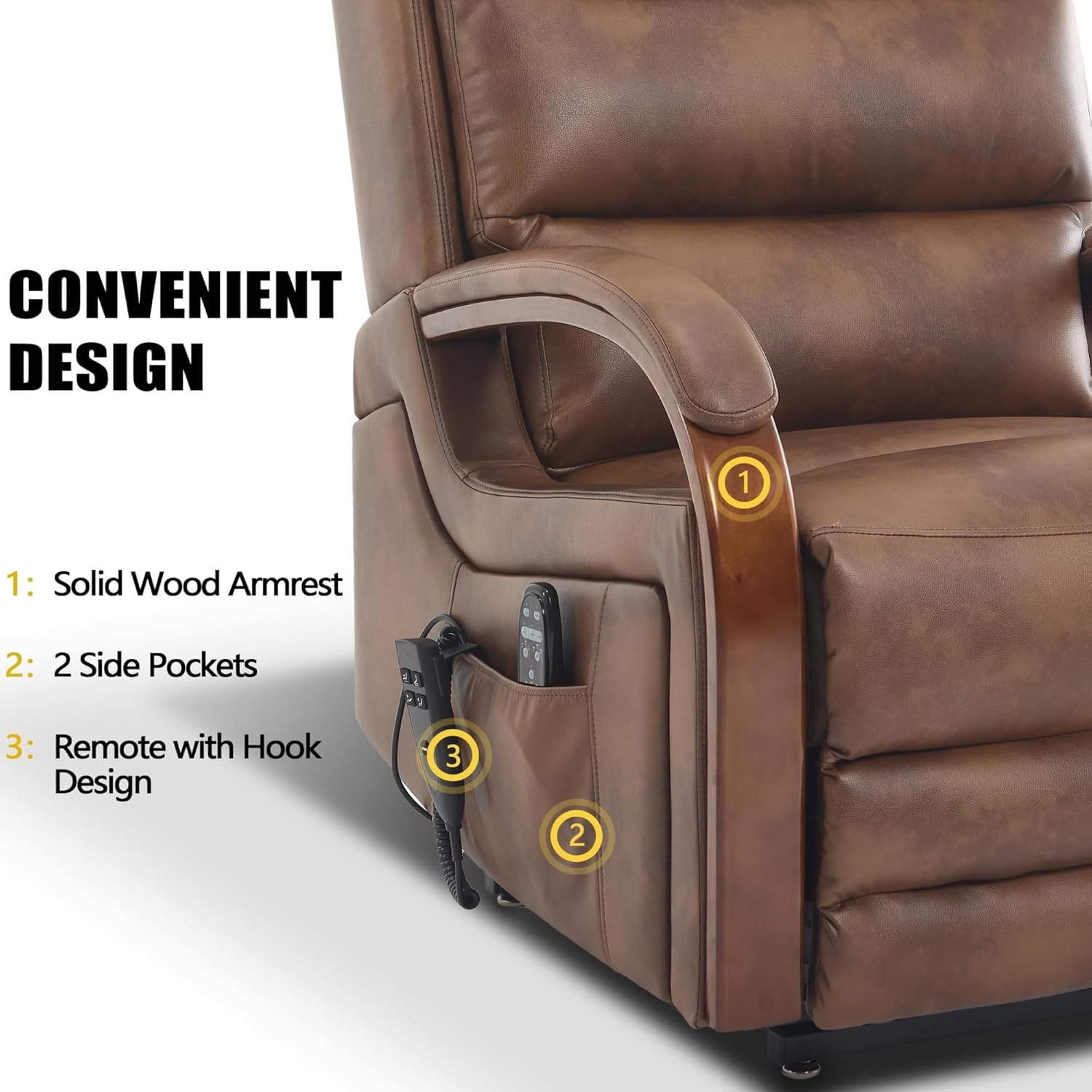 Standing Assistance Reclining Lay Flat Recliner with Solid Wood Dual Motor Lift ChairArmrest Chenille Fabric Gray Power Lift Recliner Chair for Elderly People with Vibration Massage and Heat