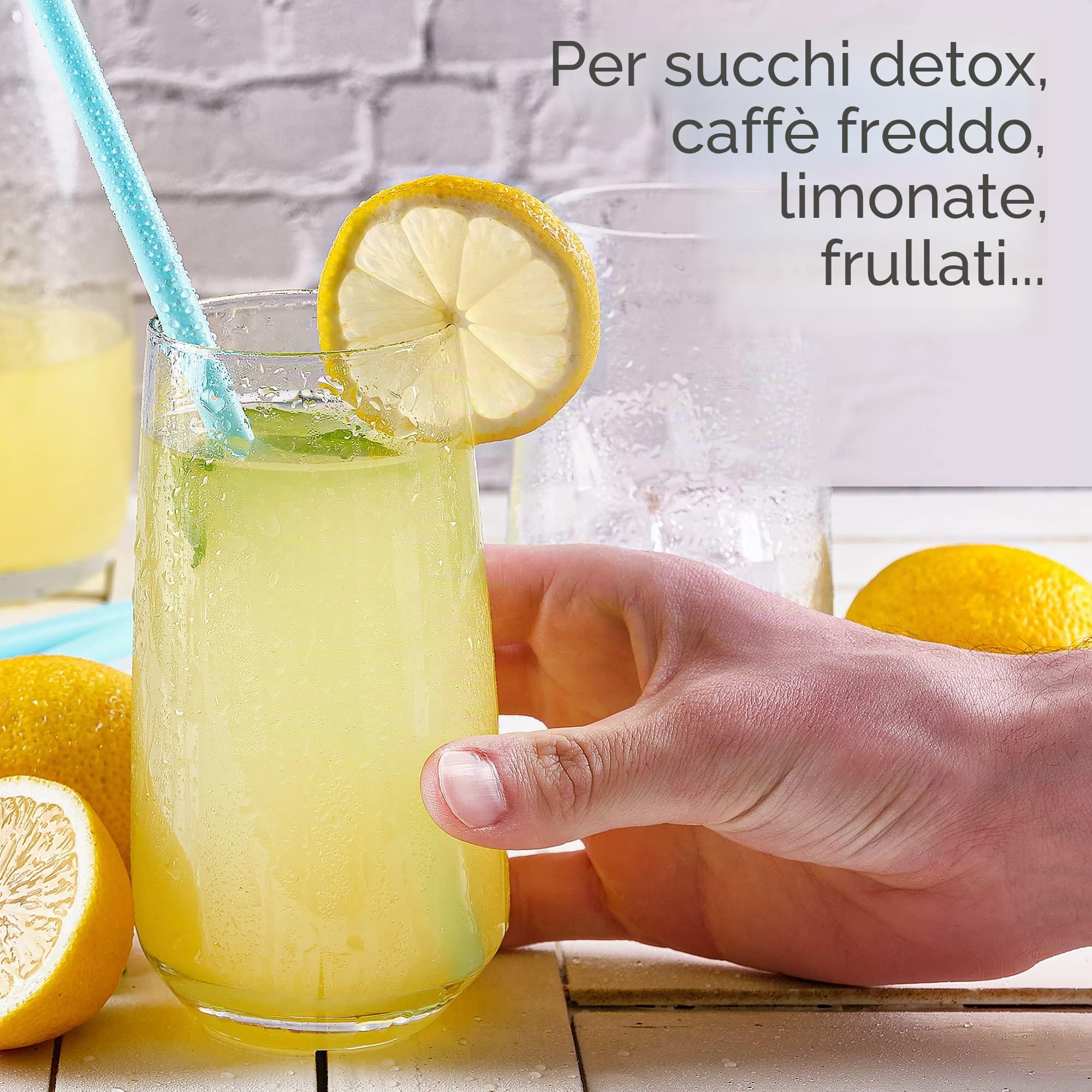 CRYSTALIA Bicchieri Alti, Bicchiere Long Drink Set 6, 480ml 100% SENZA PIOMBO Bicchieri Cocktail Particolari, Bicchieri Acqua Vetro Moderni, Bicchieri Tumbler Grandi Bicchieri da Birra, Bichiere Succo