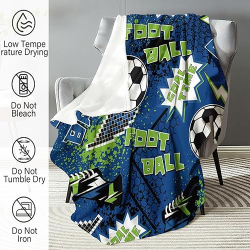 Miniatura 5 de Sports Football Theme Flannel Fleece Throw Blankets 60"X80" Soft Cozy Print Throw, Fluffy Winter Fall Blanket Plush Home Decor for Couch Bed Sofa