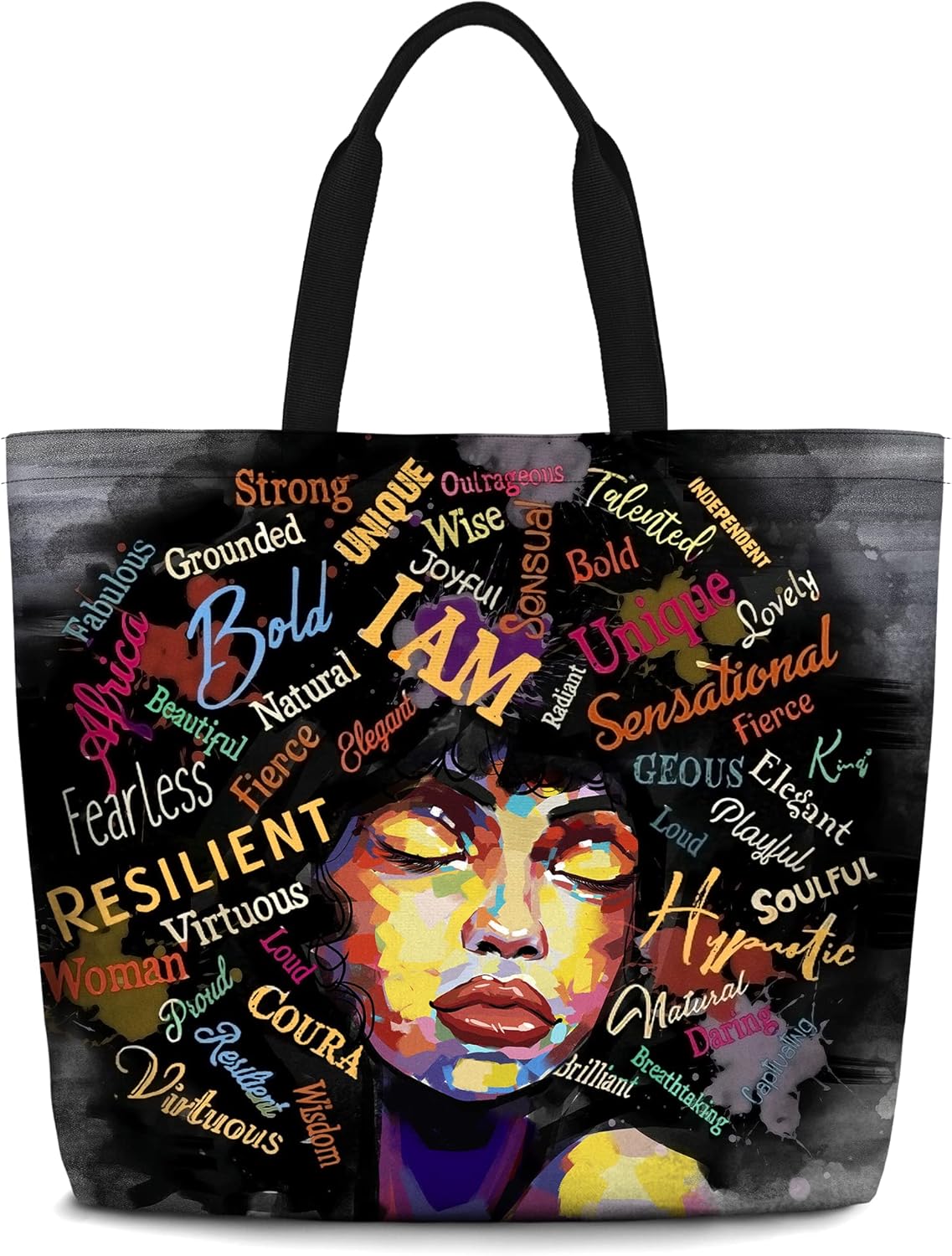 Buy IAGM Women Tote Bags African American Woman Shoulder Bag Afro Black