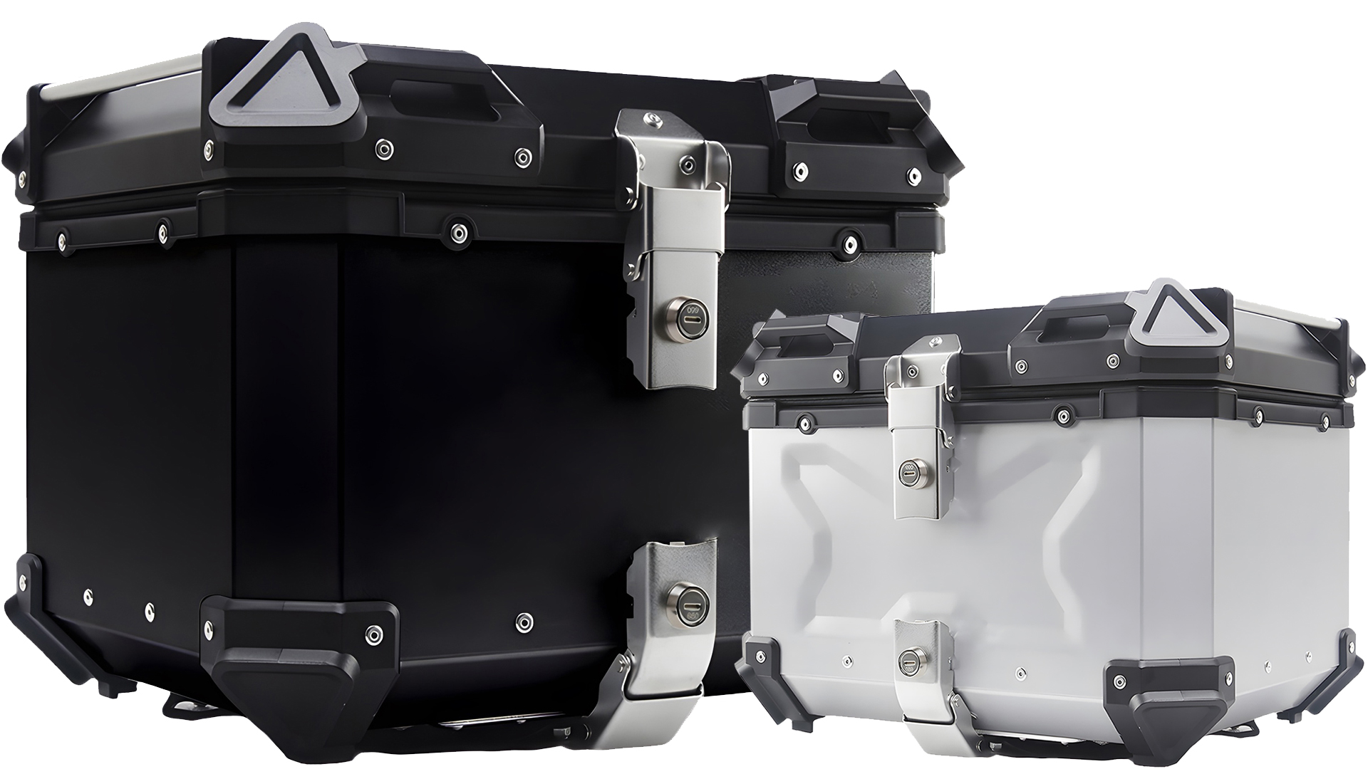 Top Case Moto Universale 45L/57L Valigia Moto Caschi In ABS Spessore Con Lucchetto, Impermeabile E Antipolvere, Base+Liner+Backsplash, Adatto Per BMW R1200GS/R1250GS ADV (A-45L