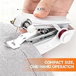 Mini Handheld Sewing Machine, Portable Stitch Tool for Quick Fabric Repairs, Single-Hand Operation, Lightweight Compact Kit for Home, Travel, and Emergency Use