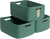 Vista 29 de Cestas grandes de almacenamiento para estantes, contenedores organizadores de armario para ropa, mantas, toallas, guardería de bebé, cestas