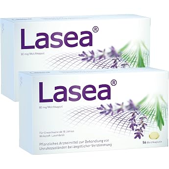 Lasea for internal restlessness with medicinal lavender oil, 2 x 56 pieces, vegetable | Das Arzneimittel mit Silexan hilft na