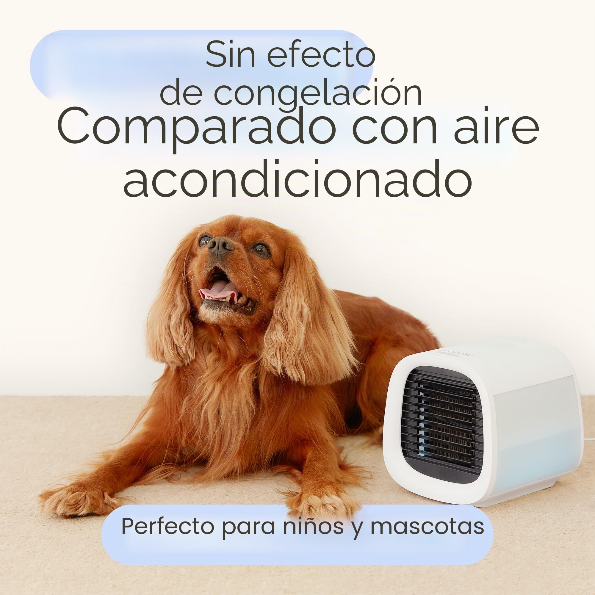 Evapolar Evachill Aire Acondicionado Portatil - Enfriador de Aire por Evaporación Personal y Humidificador - Ventilador Portatil Frio, Gris