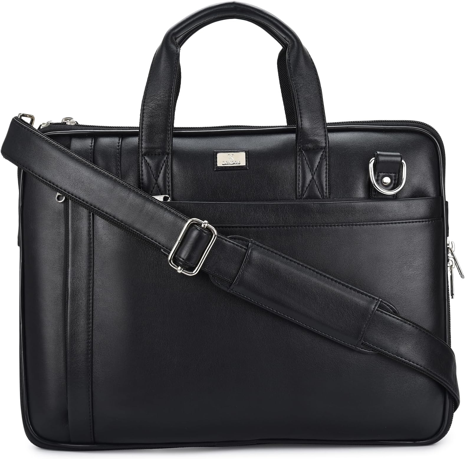 15 Inches Slim Vegan Leather Expandable Men Women Unisex Laptop|MacBook Shoulder|Messenger|Office|Travel|Business Bag for Men Women with Multiple compartments(1808)