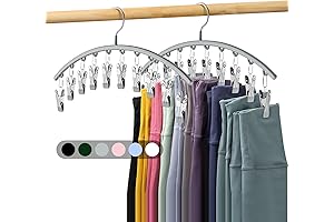 Legging Organizer for Closet, Metal Yoga Pants Hanger with 10 Clips