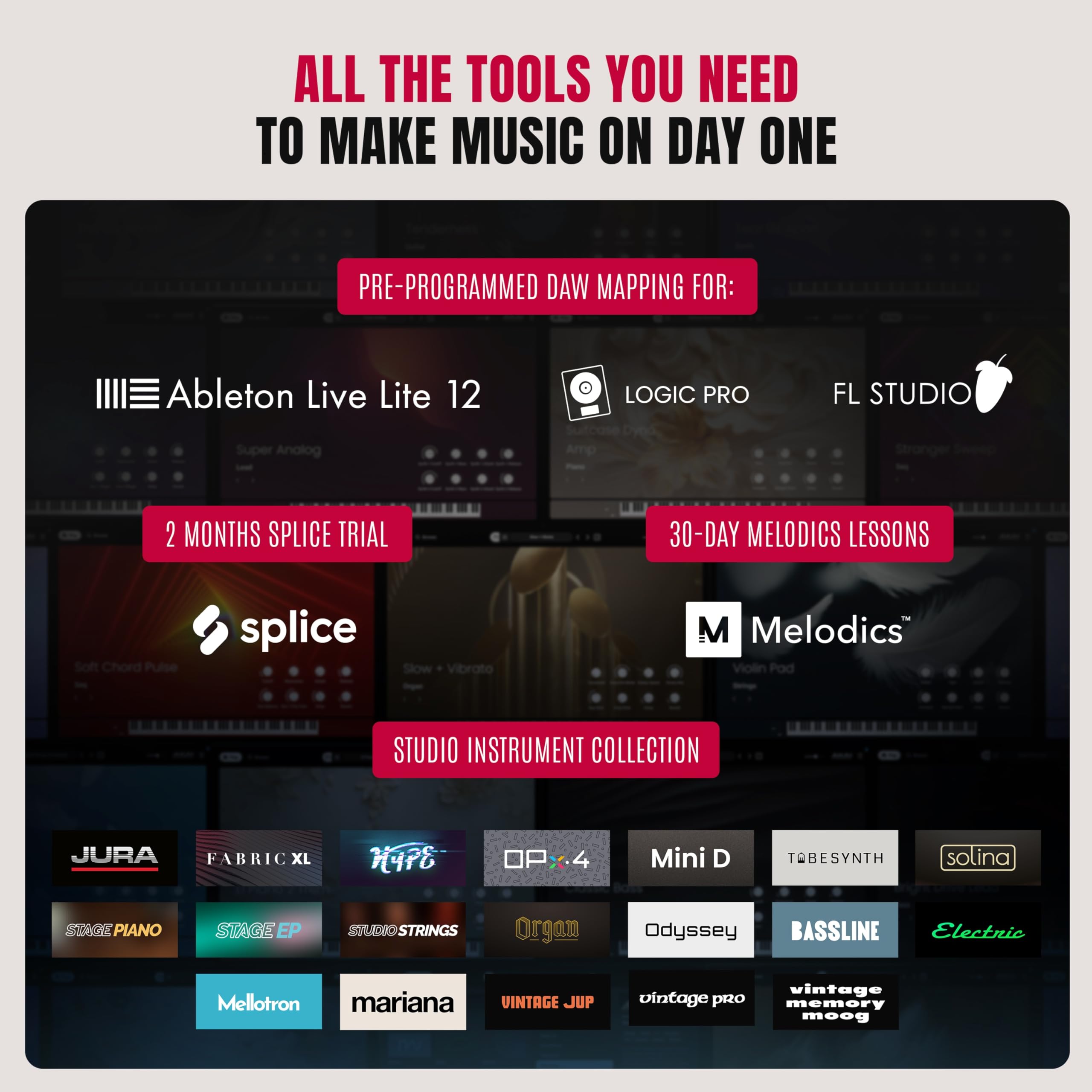 Akai Professional MPK Mini IV USB-C MIDI Keyboard Controller for Beginners and Producers - MPC Drum Pads, 360° Knobs, Pitch and Mod Wheels, Production Software, Native Instruments Sound Package,: Black