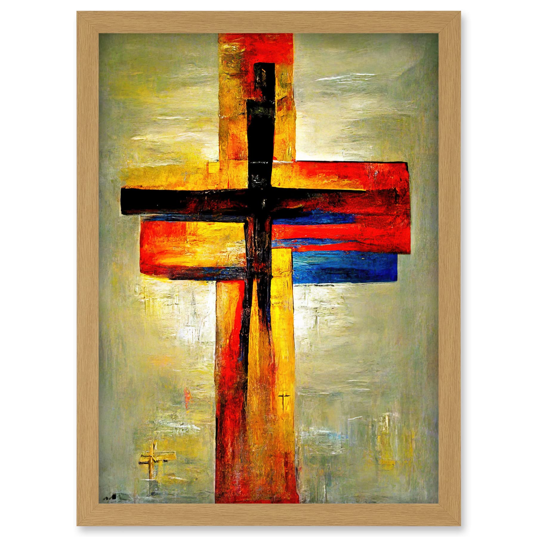 Doppelganger33 LTD Christian Modern Crucifixion Cross Jesus Artwork Framed A3 Wall Art Print