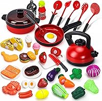 Vista 1 de STEAM Life Juego de accesorios de cocina, juguetes de comida para niñas de 3 a 4 años, juego de cocina para niños pequeños, ollas y sartenes, juego