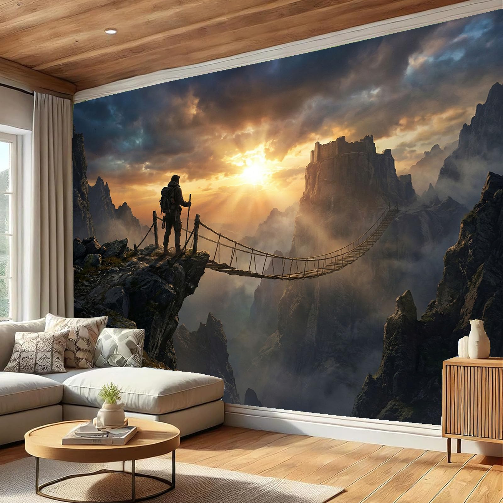 Papier peint alpinistes falaises et rando pour décoration murale 300x210