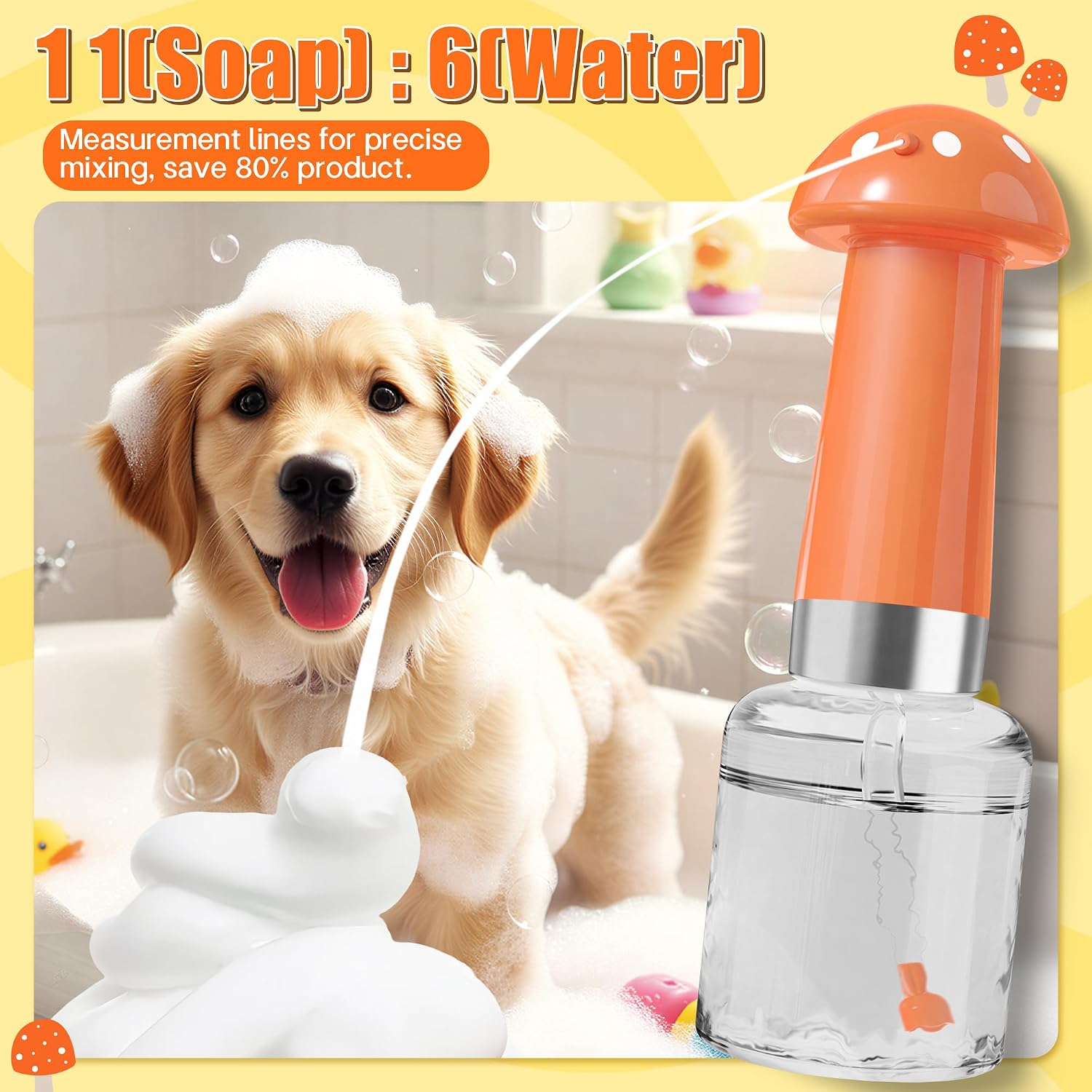 Electric Foaming Shampoo Dispenser Automatic Dog Cat Shampoo Foamer