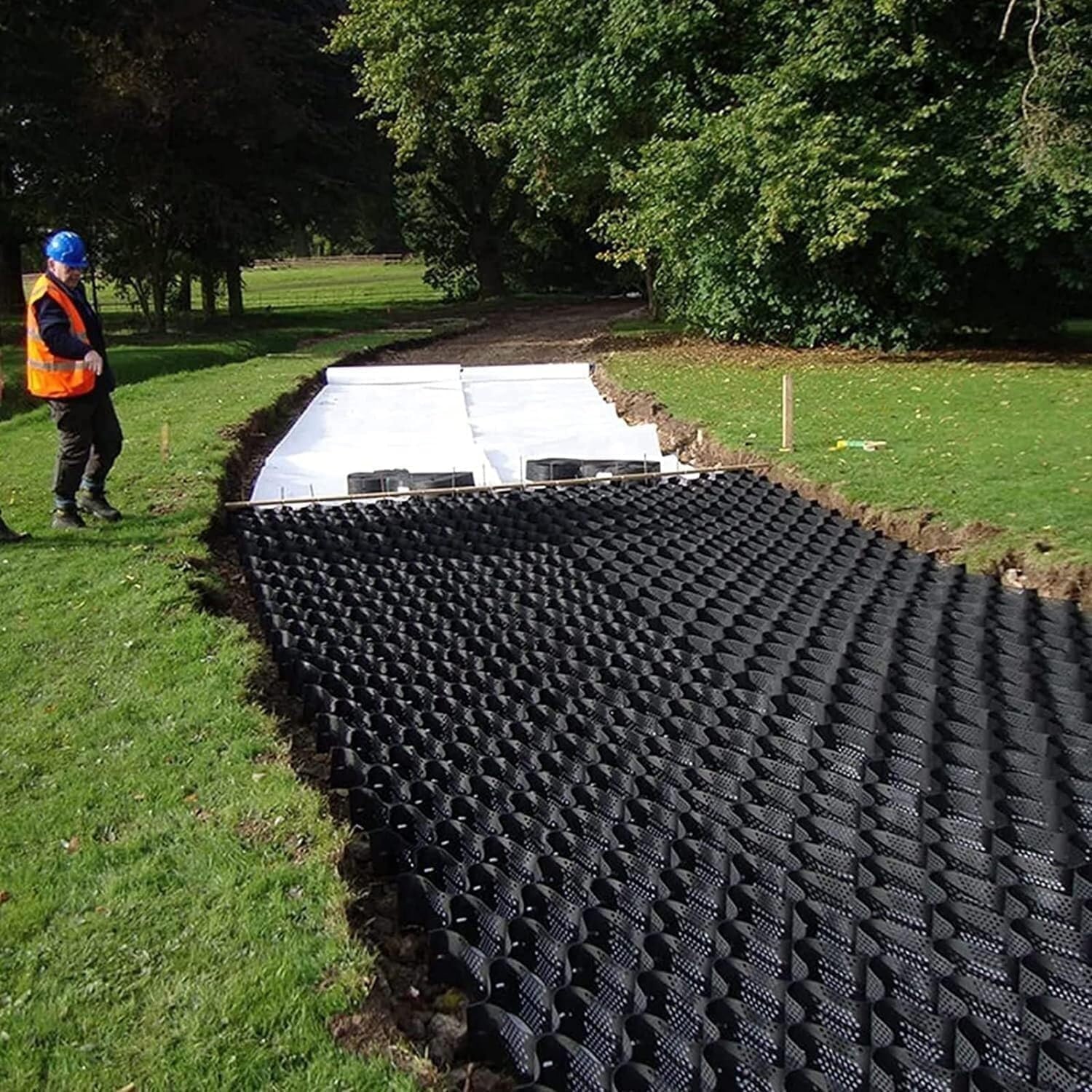 QYMYOZ Gravel Grid Paver - Permeable Anti-Deformation Geo Grid for Driveways and Subgrade Work