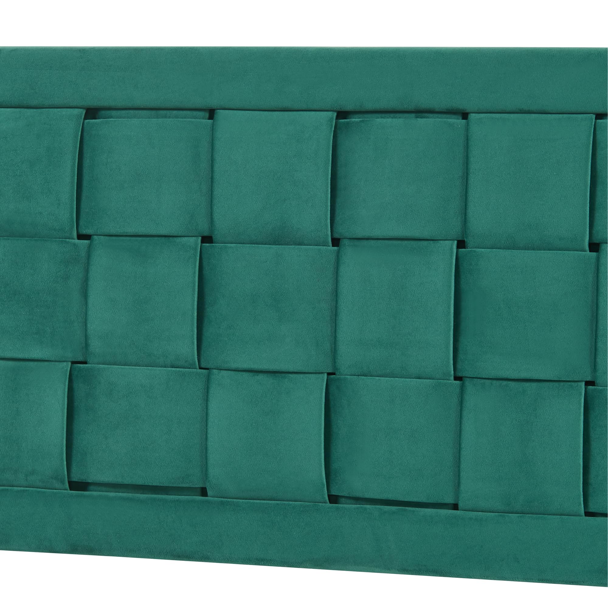 [en.casa] Testiera Imbottita da Parete per Letto Matrimoniale Testata in Velluto con Motivo Intrecciato Pannello Decorativo per Camera da Letto 180 x 45 cm - Verde