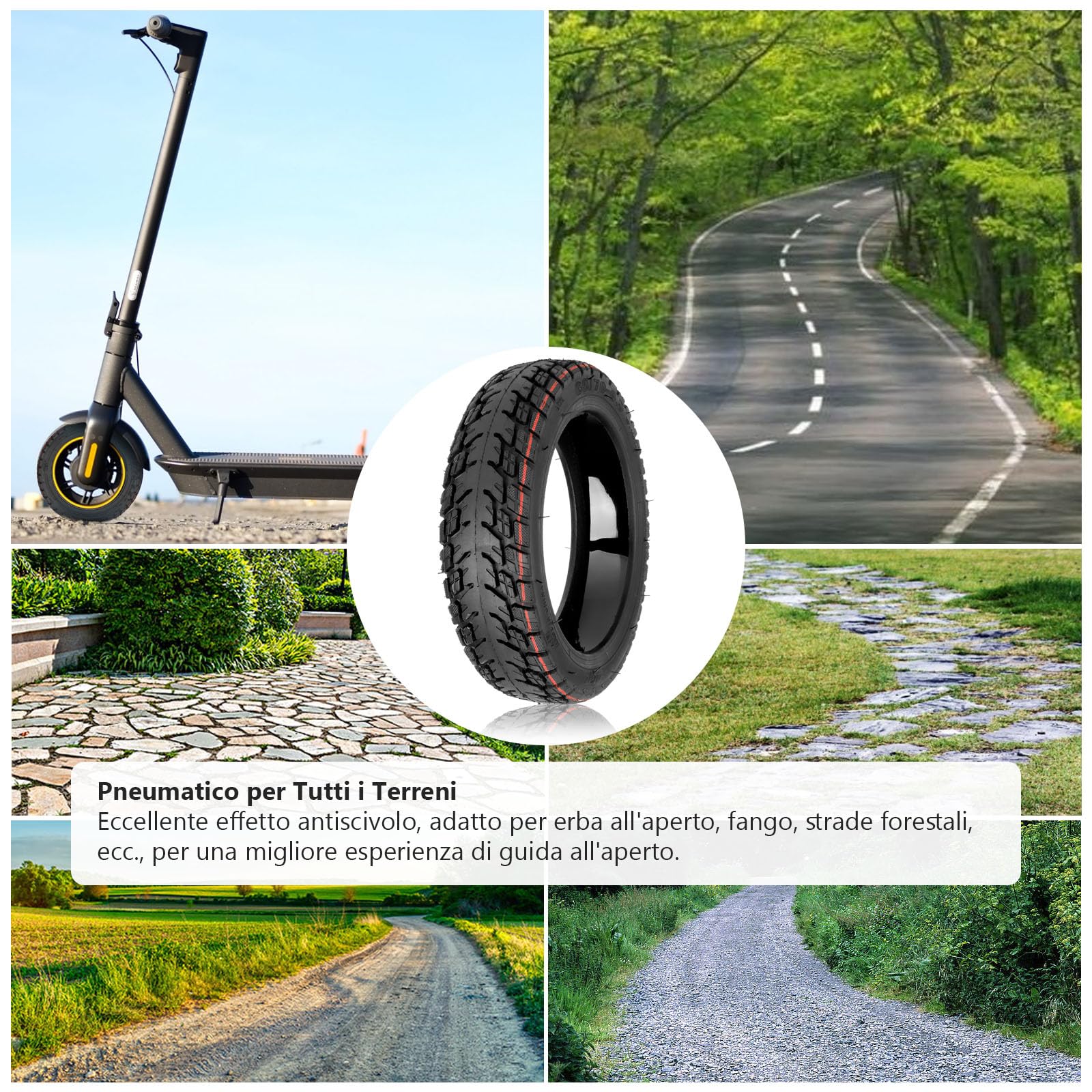 60/70-6.5 Ruote Tubeless per Segway Ninebot Max G30 Scooter Ruota di Scorta Fuoristrada Autoriparante Addensata Antideflagrante Durevole e Sicura (2 Pcs)