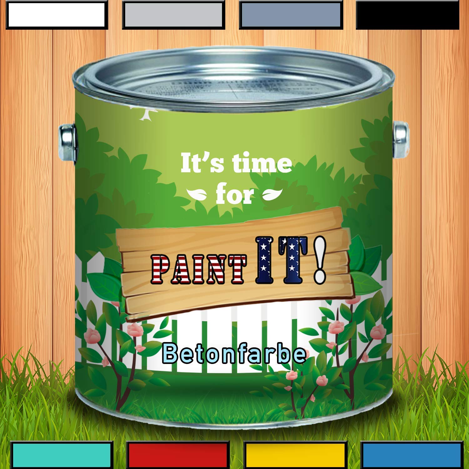 Paint IT! Betonfarbe hochwertige Fassadenfarbe Bodenfarbe für mineralische Untergründe wie Beton, Zement, Putz oder Stein (1 L, Anthrazitgrau (RAL 7016))