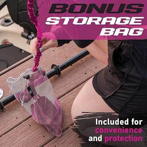 Miniatura 8 de Gradient Fitness 2 Pack Kayak Paddle Leash, 5-8 Feet Stretchable Paddle Strap with Carabiner Secure Leash Lanyard Rope for SUP Kayak Canoe Paddle