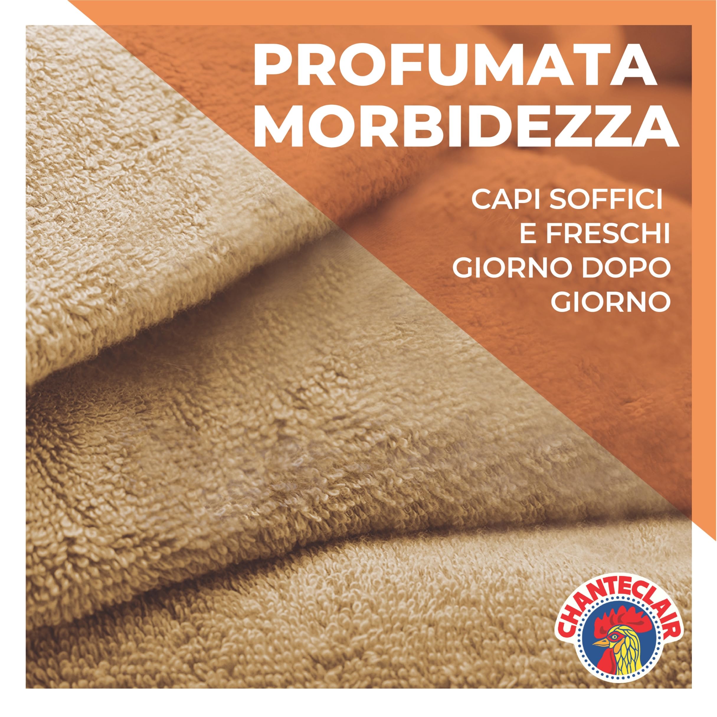 Chanteclair - Ammorbidente "I Concentrati", Fiori d'Arancio e Narciso, Protegge la morbidezza del bucato, Profumo Intenso e Persistente sui Capi - 8 flaconi da 1800 ml, 90 dosi