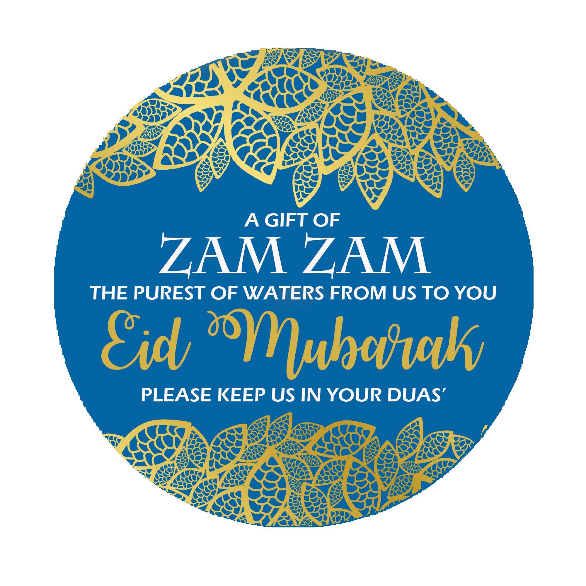 Treasured Forever Navy Zam Zam Eid Mubarak & Ramadan Muslim Celebration Islamic Wedding Favours Gift Nikkah Nikah Frame Mehndi - 35 Stickers Labels (Design 1, )