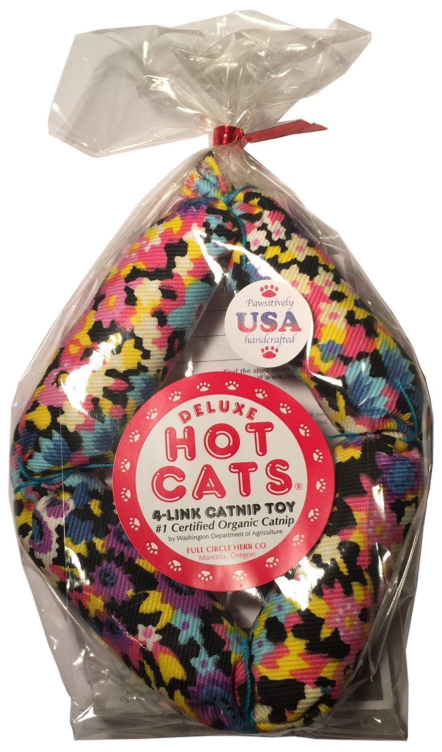 Hot Cats Deluxe Four Link Catnip Sausage Cat Toy - Cat Stuff Variety Design 17'' 1