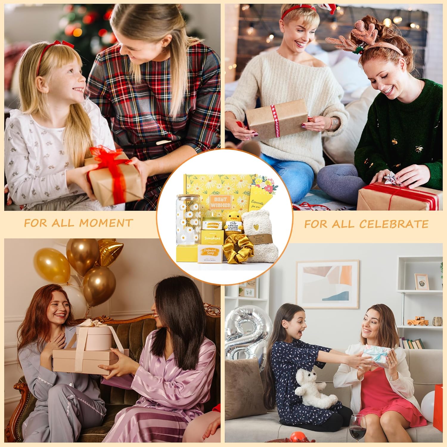 Sister Gifts, Sisters Gifts from Sister, Unique Gift for Sisters Birthday Gift Set for Her Stocking Stuffer with 16oz Glass Cup -Brighten up Her Day! - Image 7