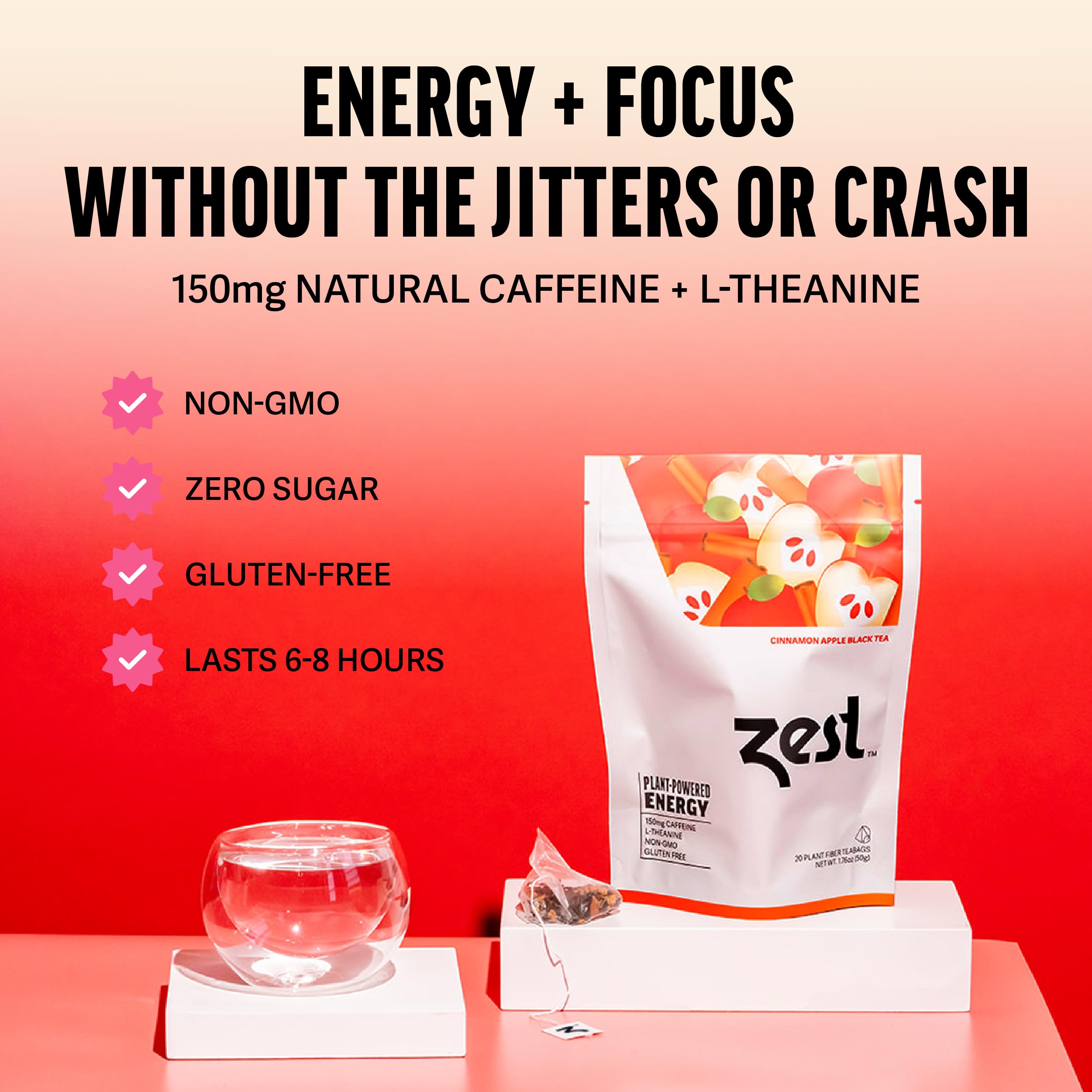 Amazon.com : Zest Cinnamon Apple Spice Energy Tea – High Caffeine