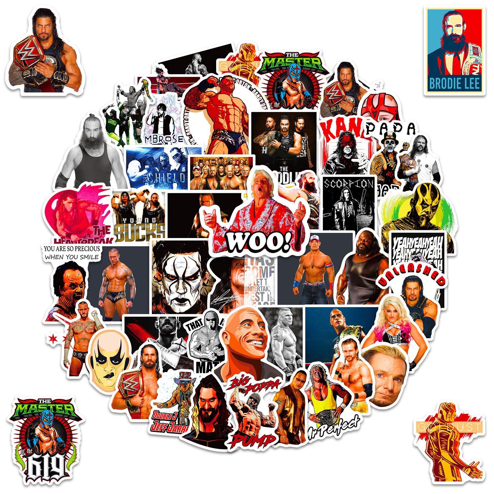Amazon.co.jp: WWE プロレス ステッカー 50枚セット PVC 防水 シール 