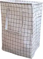 Cesto de Roupa Suja ou Limpa 72 Litros Dobrável Com Alça Tecido Resistente Organizador Lavanderia com Estampa (Quadrados)
