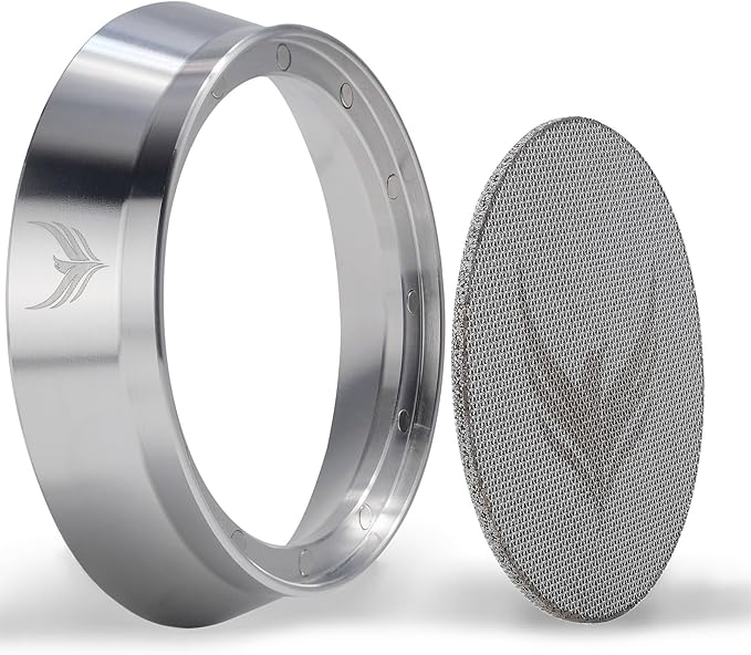 54mm Dosing Funnel Espresso Puck Screen Set KNODOS Grinder Trigger Portafilter Funnel and Filter Compatible with Breville 54mm Portafilters