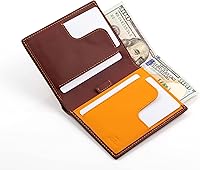 Vista 2 de Mush & Bow Sirius - Cartera para hombre, bloqueo RFID, plegable y delgada, Marrón, Minimalista