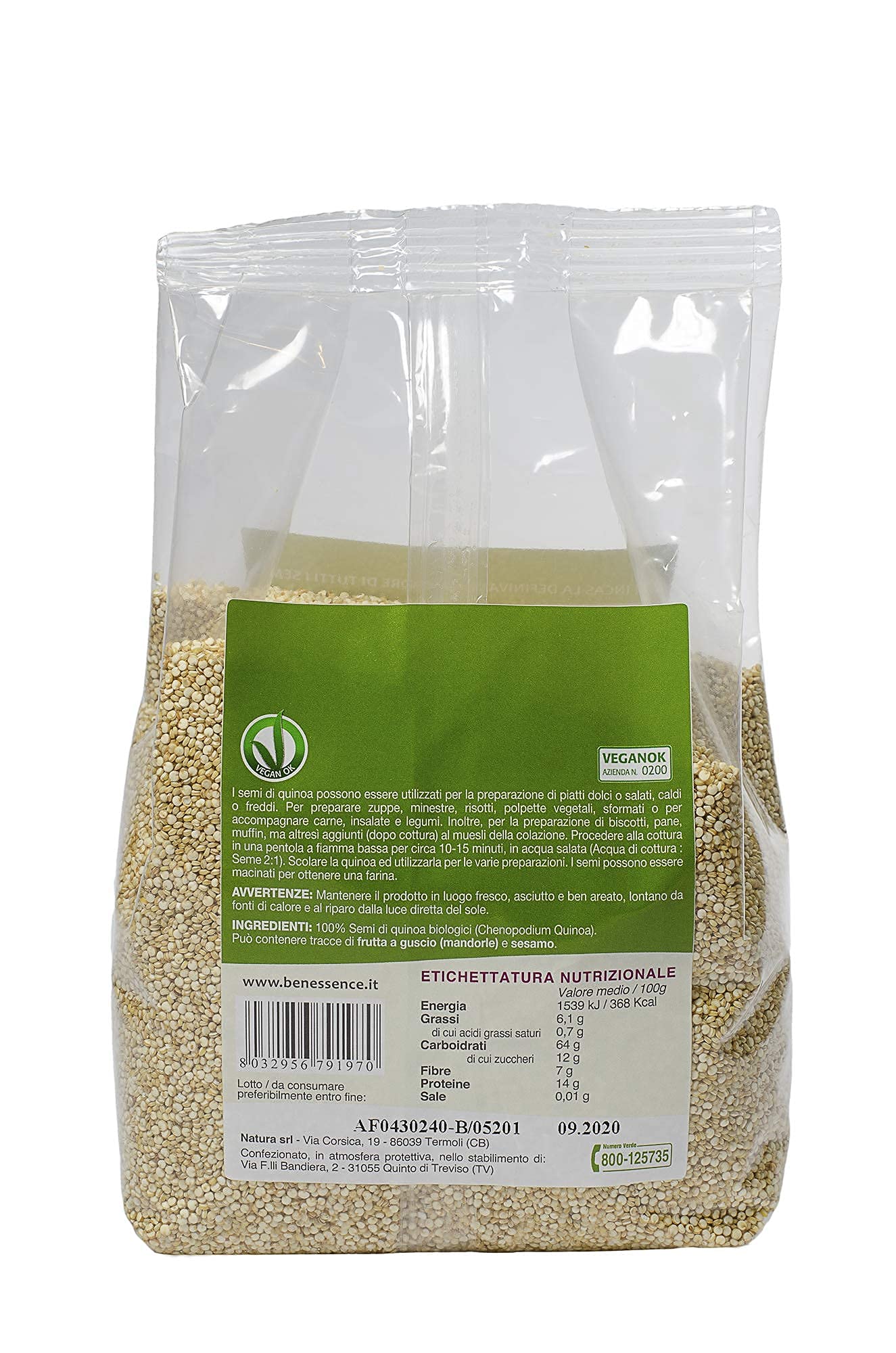 Benessence - Semi di Quinoa biologici in atmosfera protettiva - 3 confezioni da 1 Kg