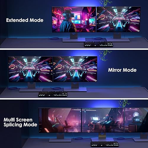 Miniatura 5 de BIFALE Cable DisplayPort 2.1 de 6.6 pies con certificación VESA, cable DisplayPort de 16K 2.0 compatible con HDR, DSC 1.2a, 80Gbps, 16K 60Hz, 8K