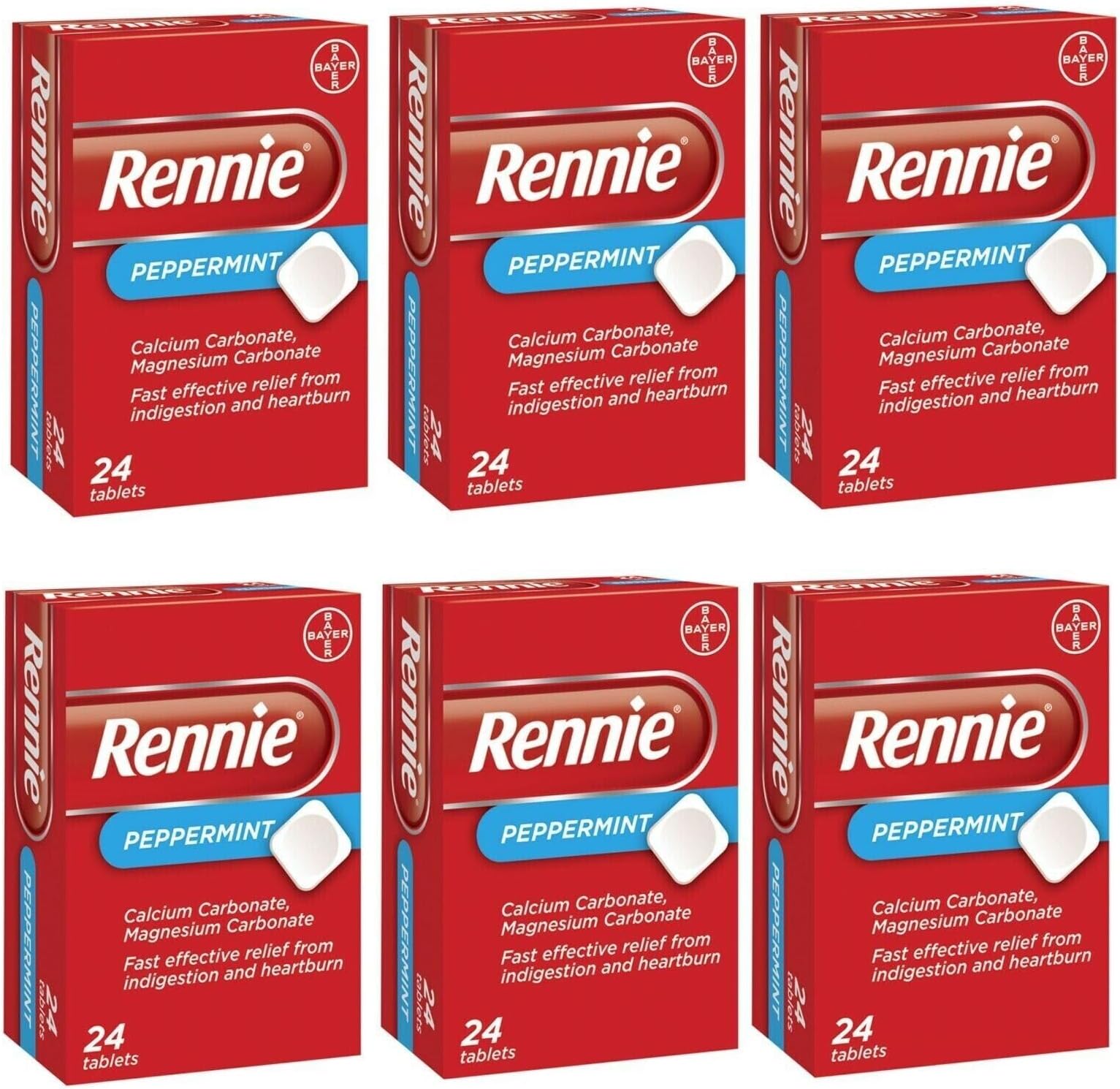 Rennie Peppermint 6 X 24 Tablet PackL8