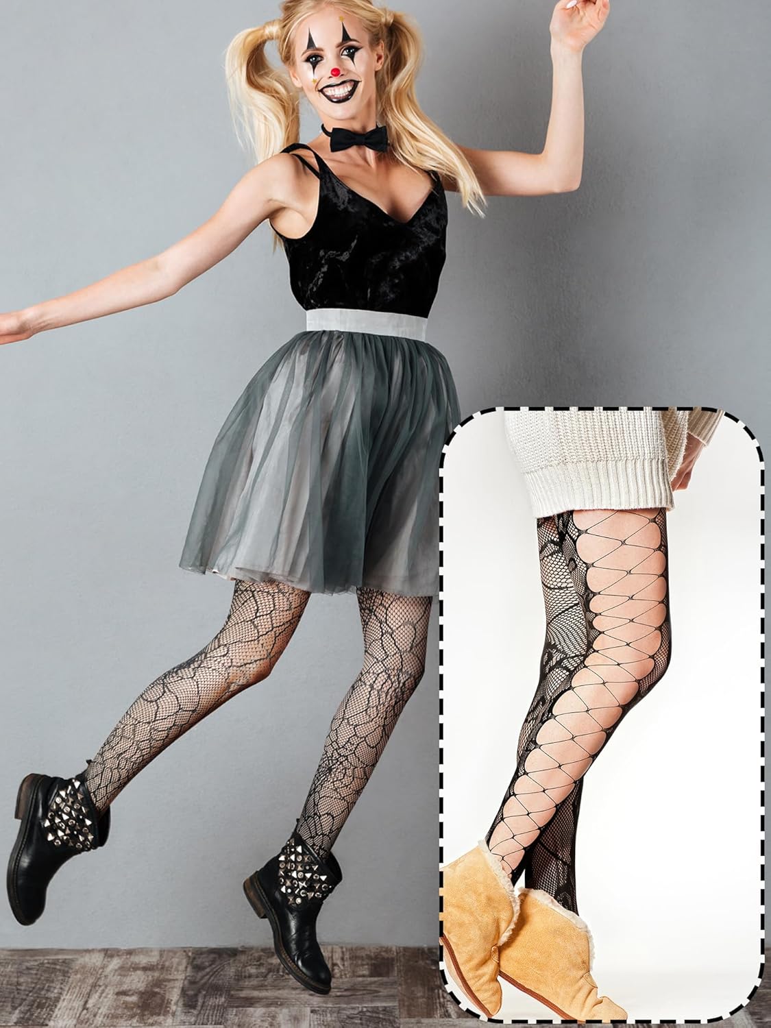 Ramede 10 Pairs Fishnet Thigh High Stockings for Women Goth Fish Nets Lace Mesh Tights High Waist Fishnet Leggings Pantyhose - Image 2