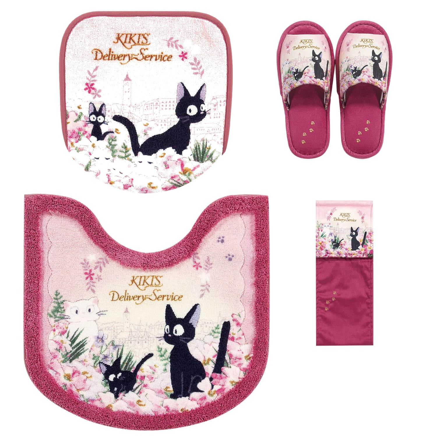 Amazon｜魔女の宅急便 トイレマットセット 4点セット ジブリ ジジ 