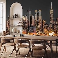 Vista 6 de artgeist Mural de pared premium de la ciudad de Nueva York, 118 x 83 pulgadas, papel tapiz no tejido, decoración de pared de vellón, impresión