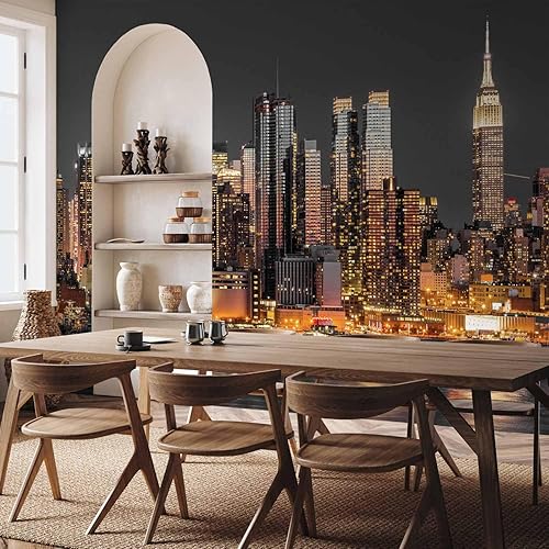 Miniatura 6 de artgeist Mural de pared premium de la ciudad de Nueva York, 118 x 83 pulgadas, papel tapiz no tejido, decoración de pared de vellón, impresión