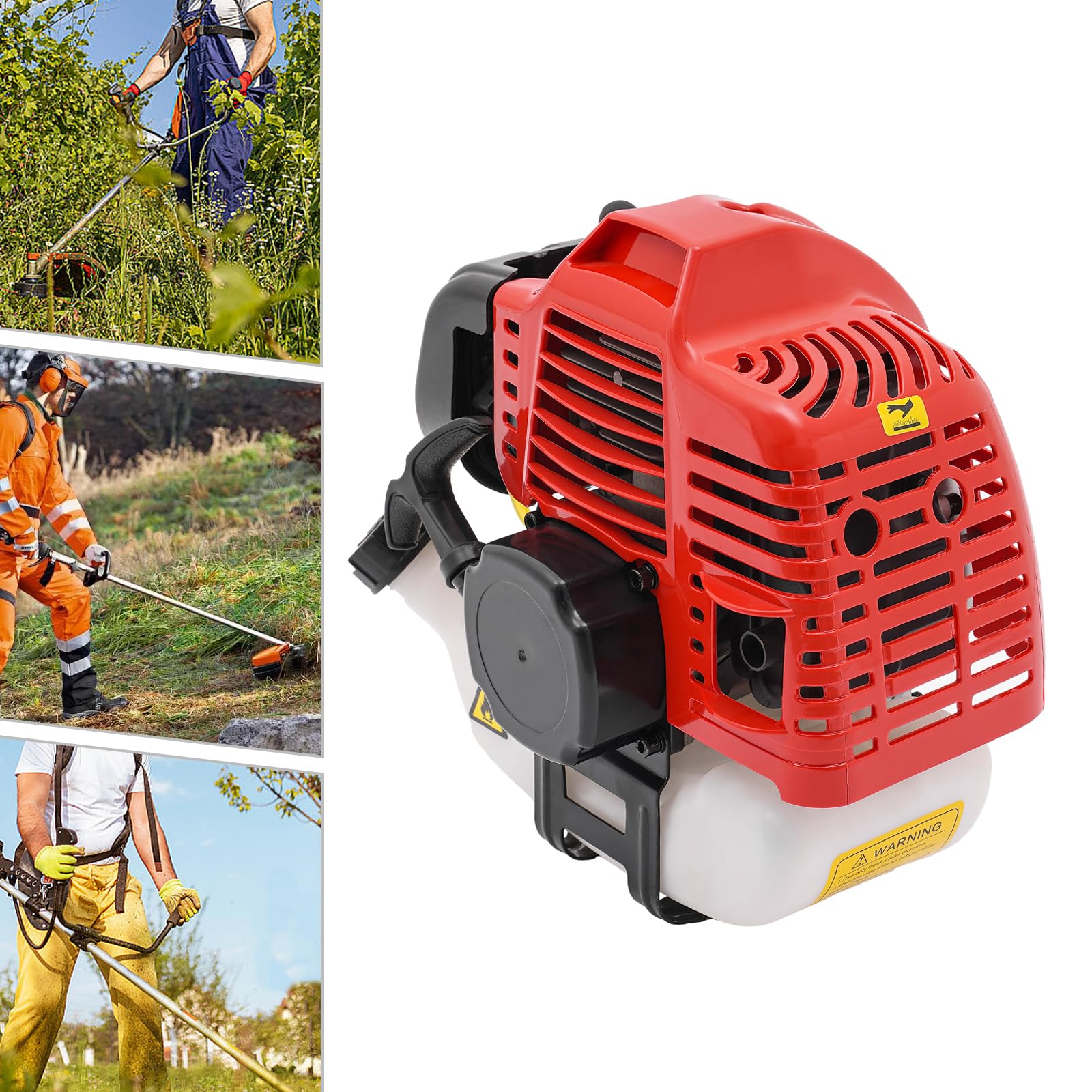 Motor de gasolina de mano de 2 tiempos para cortacésped, 1,25 kW refrigerado por aire, un solo cilindro, herramienta de jardín industrial silenciosa de bajo consumo