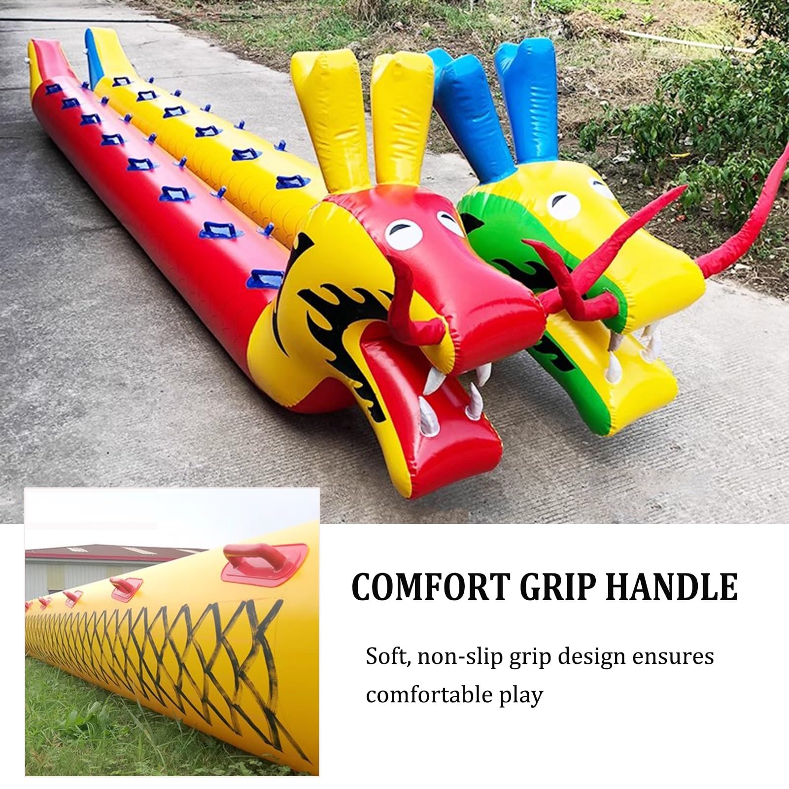 Juegos de Trabajo en Equipo. IEOWY 4 Juegos de Trabajo en Equipo for Actividades al Aire Libre, Trabajo en Equipo, Barco dragón Inflable de PVC(10 Seats/L 6.5M)