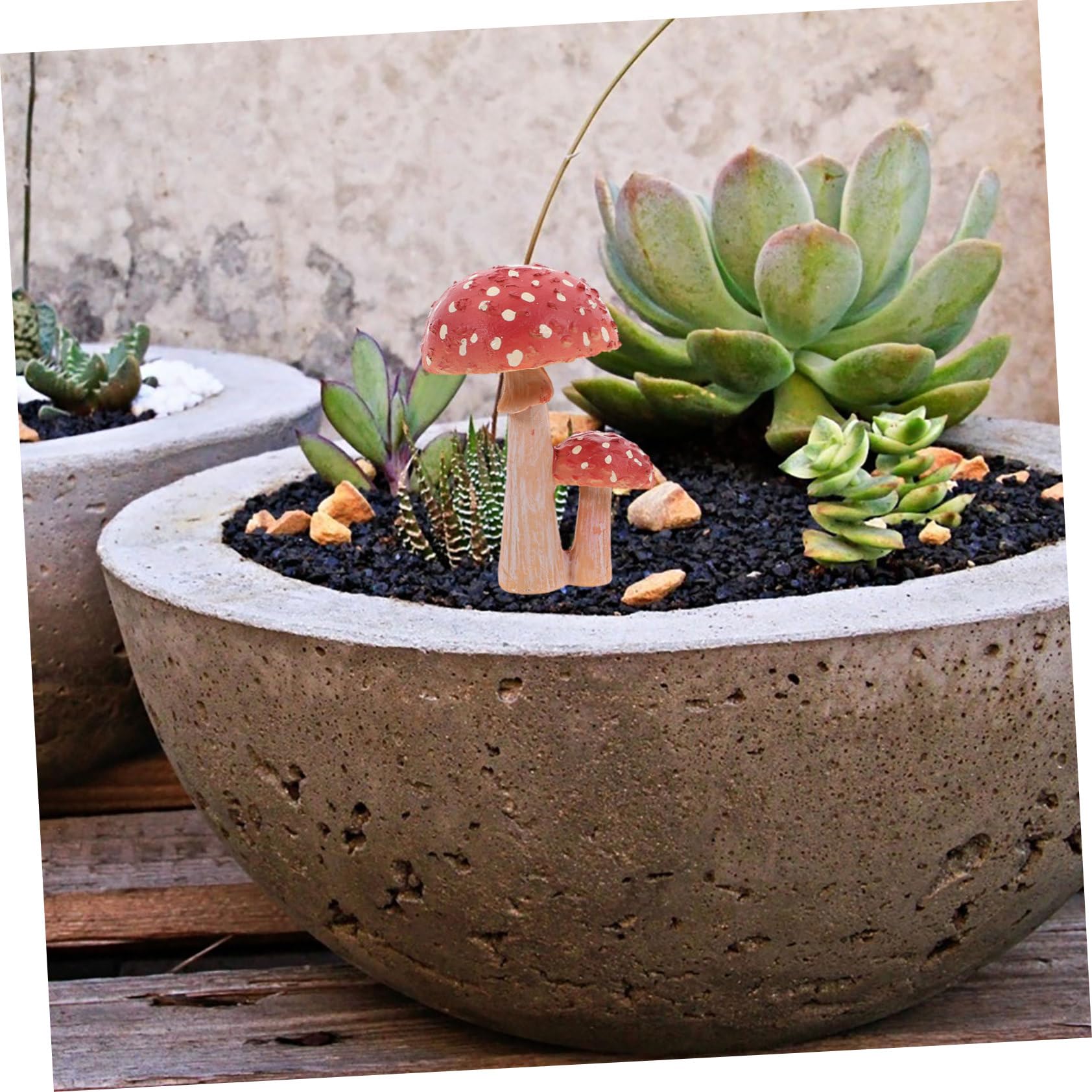 BESPORTBLE 5stücke Gartenpilz Figurine Niedliche Rote Pilzskulptur Für Garten Dekoration Bonsai Zubehör Festival Für Sammler Und Sicherem Und Haltbarem Resin