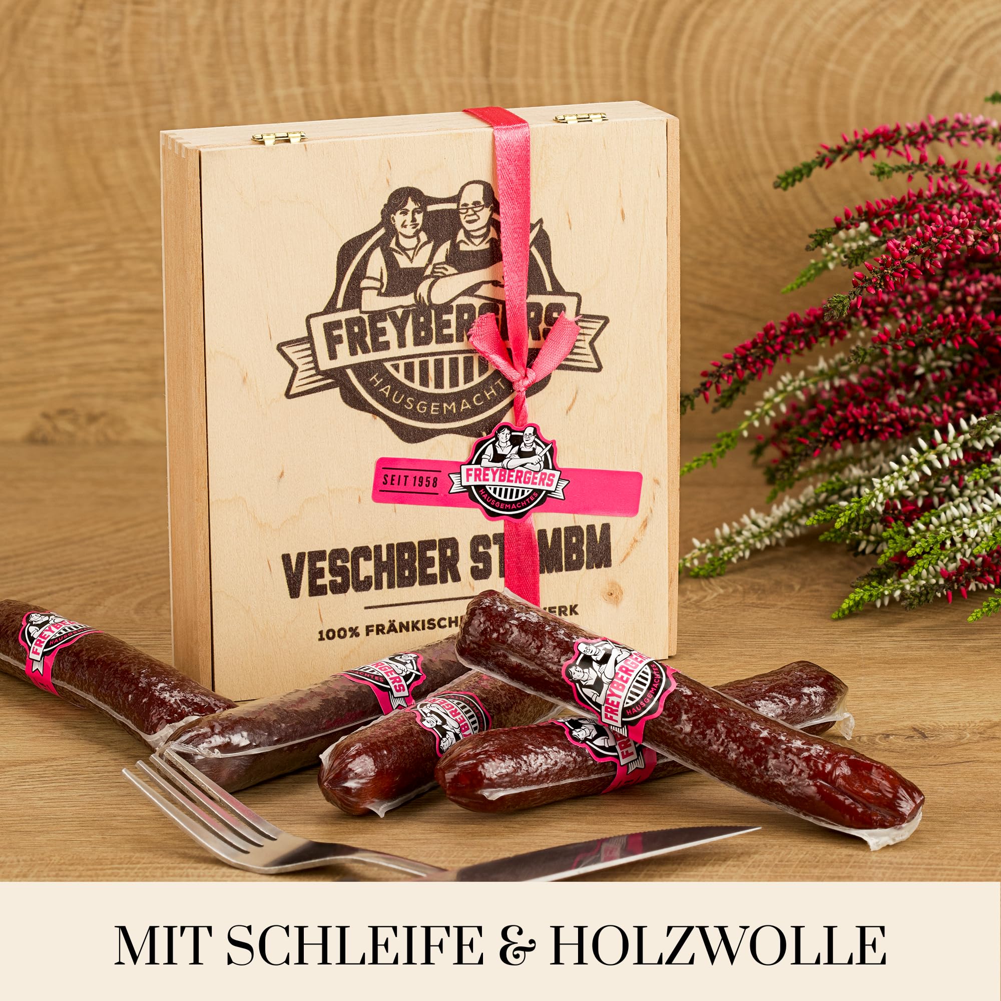 Cigare de saucisse de salami dans un coffret cadeau noble comme cadeau extraordinaire pour les hommes | cadeau drôle | Idées cadeaux de viande | Mini snack à la saucisse de Bavière - Allemagne