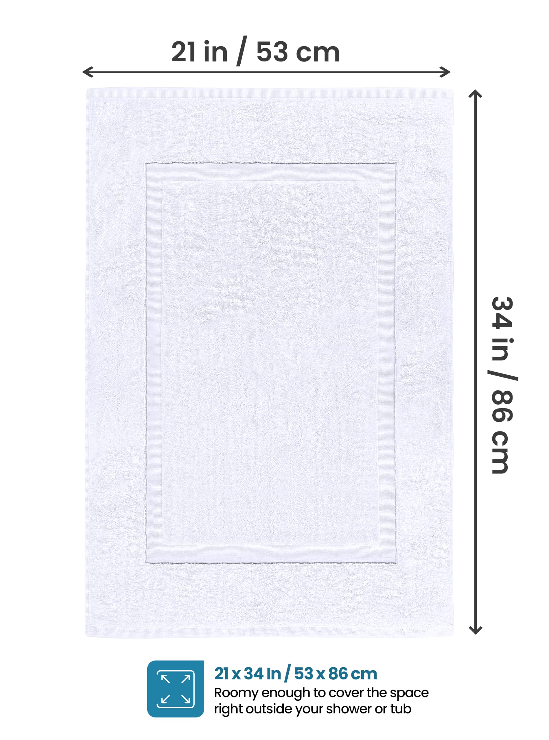 Luxury Combed Cotton Bath Mats - 2 Pack -3 Luxury Combed Cotton Bath Mats - 2 Pack -3