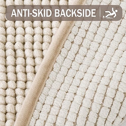 Miniatura 5 de Exclusivo Mezcla Alfombras de baño de felpilla extra suaves y absorbentes, de 17 x 24 pulgadas, de secado rápido, lavables a máquina, para suelo de