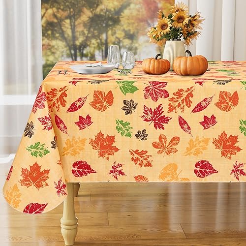 Miniatura 18 de misaya Mantel rectangular de vinilo impermeable, mantel lavable con reverso de franela, mantel de plástico para cena, picnic, interior y exterior