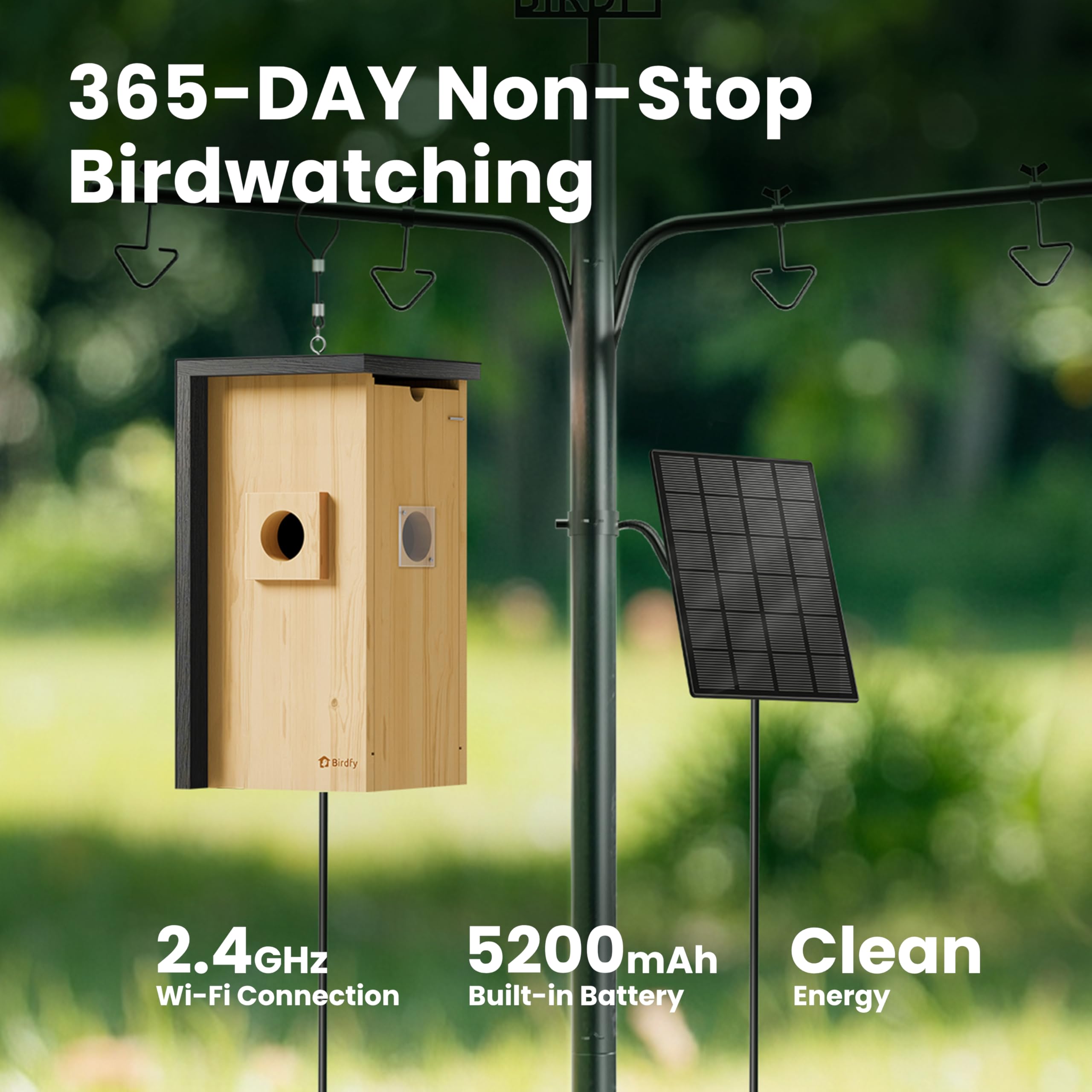 Birdfy Vogelhaus mit Kamera,Nistkasten mit Kamera, 2 Millionen Pixel Outdoor-Vogelhaus-Kamera, Echtzeitbeobachtung des Nestbaus und der Brut von Vögeln, AI-Erkennung des Vogelverhaltens