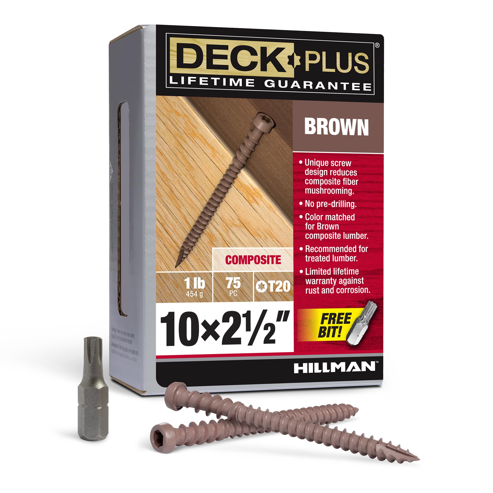 Photo 1 of Deck Plus 48445 Brown Star-Drive Composite Deck Screws (#10 x 2-1/2")